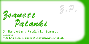 zsanett palanki business card